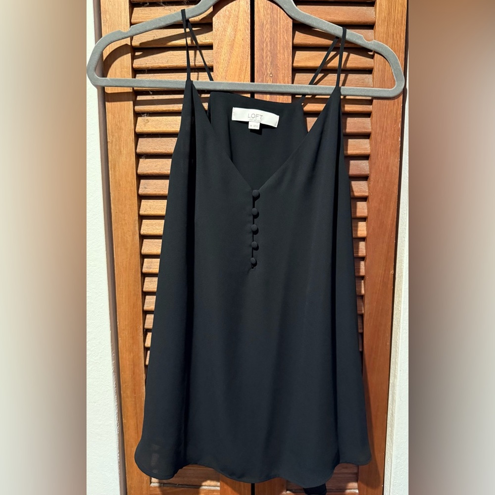 LOFT Elegant Black V-Neck Dress